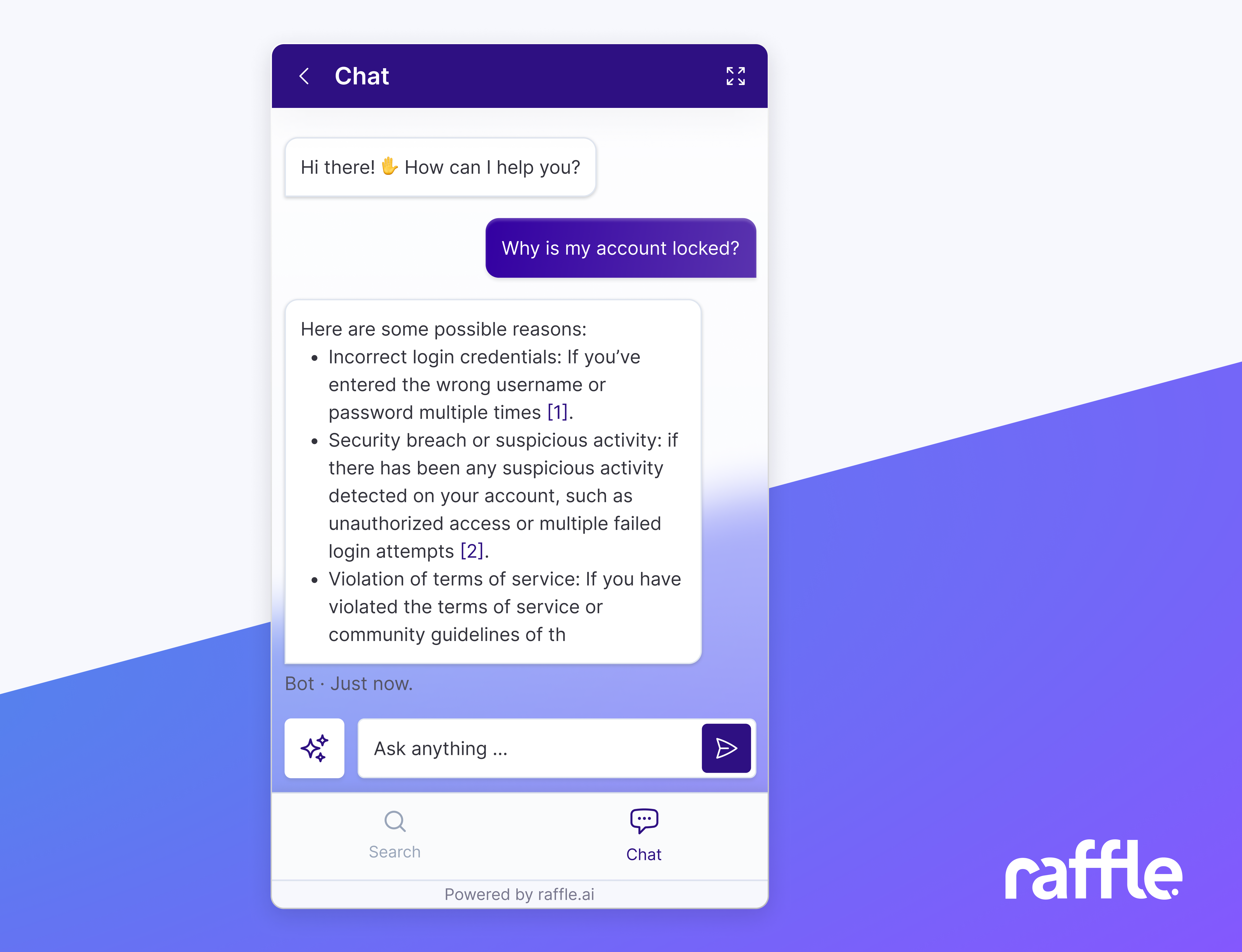 screenshot of Raffle Chat